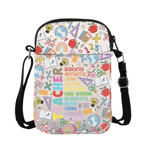 KUIYAI Teacher Appreciation Crossbody Bag Teacher Day Gift School Educator Messange Bag Teaching Life Teacher Retirement Gift
