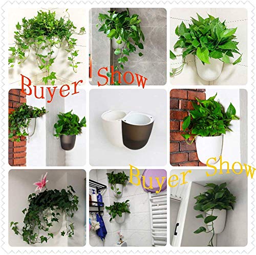 Sungmor Wall Hanging Corner Planters, 4Pc White Wall Mounted Flower Pots, Self Watering Wall Planter For Indoor Plants, Right Angle Corner Hanging Pot, Great For Balcony Home Office Bar Corner Decór #TOP6
