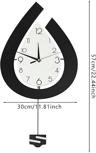 Miniatura 7 de Reloj de pared grande para decoración de sala de estar Reloj de pared silencioso moderno de péndulo grande