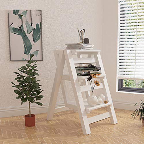 Tabouret échelle en bois massif à 3 marches pour la maison - 6