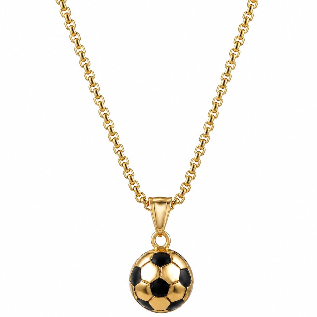 1 Collier Garcon, Collier Sport Perle Carrée Football, Collier Perle Sportif, Collier Homme Perle, Pour Tous Les Jours, Cadeau Pour Lui
