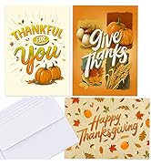 24 Happy Thanksgiving Cards - Bulk Gratitude Greeting Card Set for the Fall - Give Thanks, I am G...