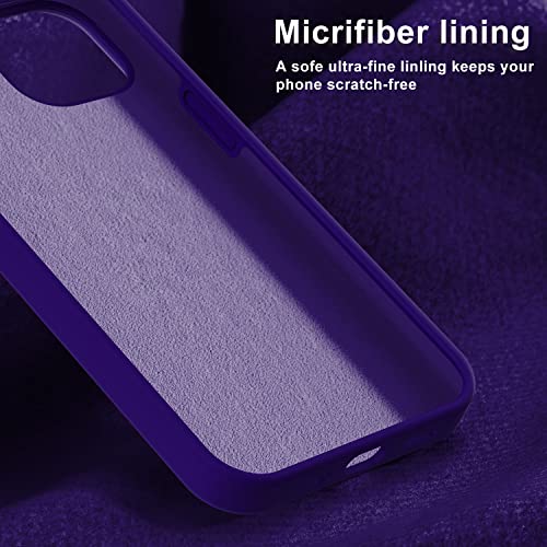 Coque iPhone 14 Plus silicone liquide violet foncé bemal avec protection écran