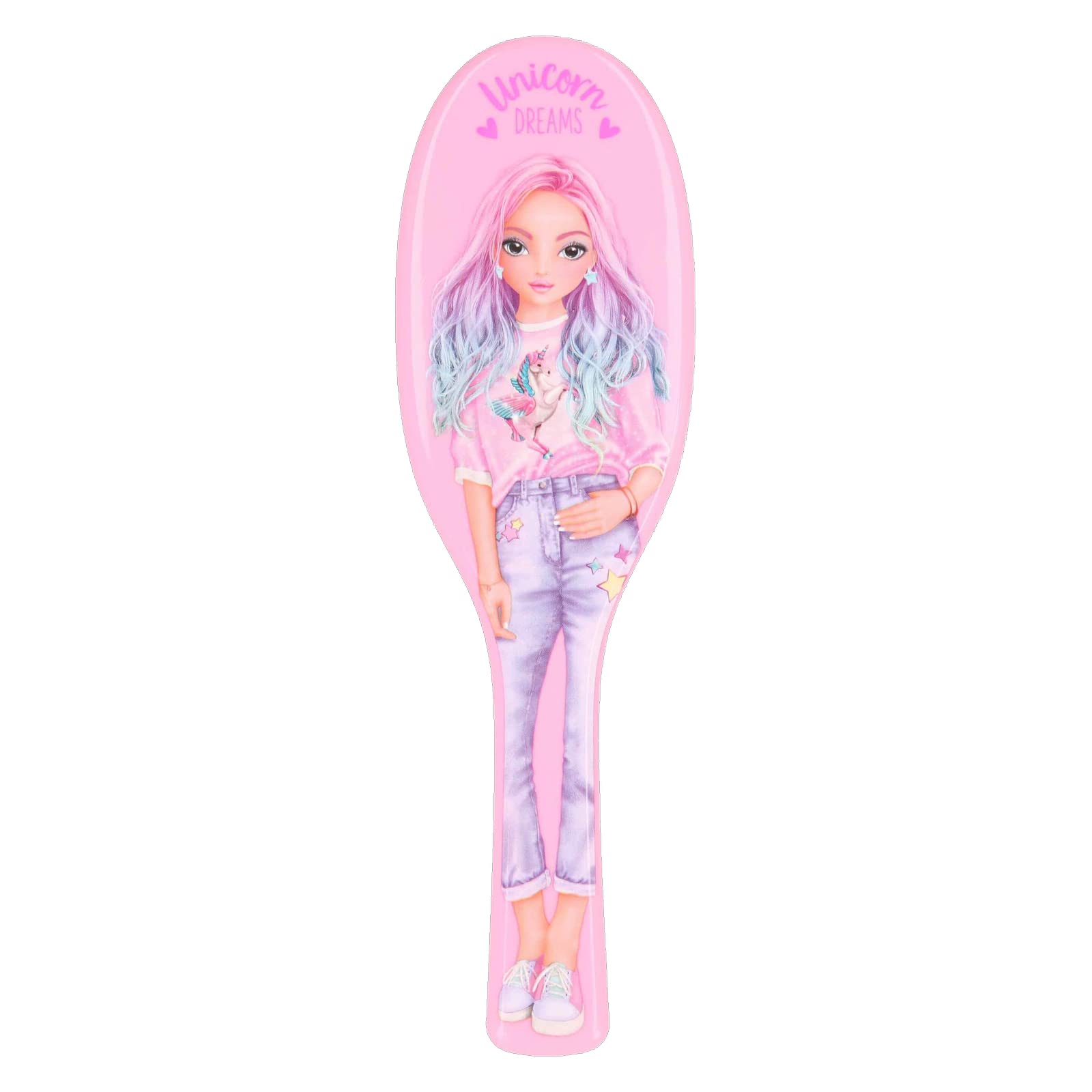 Depesche 4899-015 TOPModel - Cepillo para el pelo de forma clásica en color rosa, con modernas cerdas desenredantes, dimensiones: aprox. 3,6 x 8,7 x 27 cm