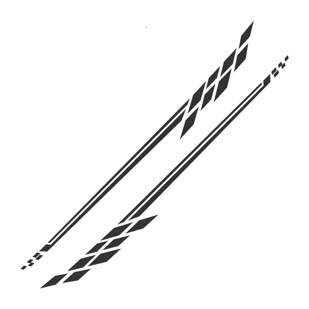 Auto Accessory 2PCS Car Body Side Waist Stickers Stripes Car Tuning Accessories(Carbon Fiber)