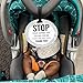 PLIGREAT 2 Pack Stop Don't Touch Baby Sign for Newborn Babys Girl Boy Please Stop Touching Baby Reminder Signage with Stroller Hanging Sign Tag, Black Line