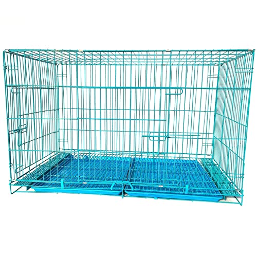 Image of Dog Trust Dog cage Double Door with Removable Tray Extra Large Suitable Breeds (36 inch Blue cage)