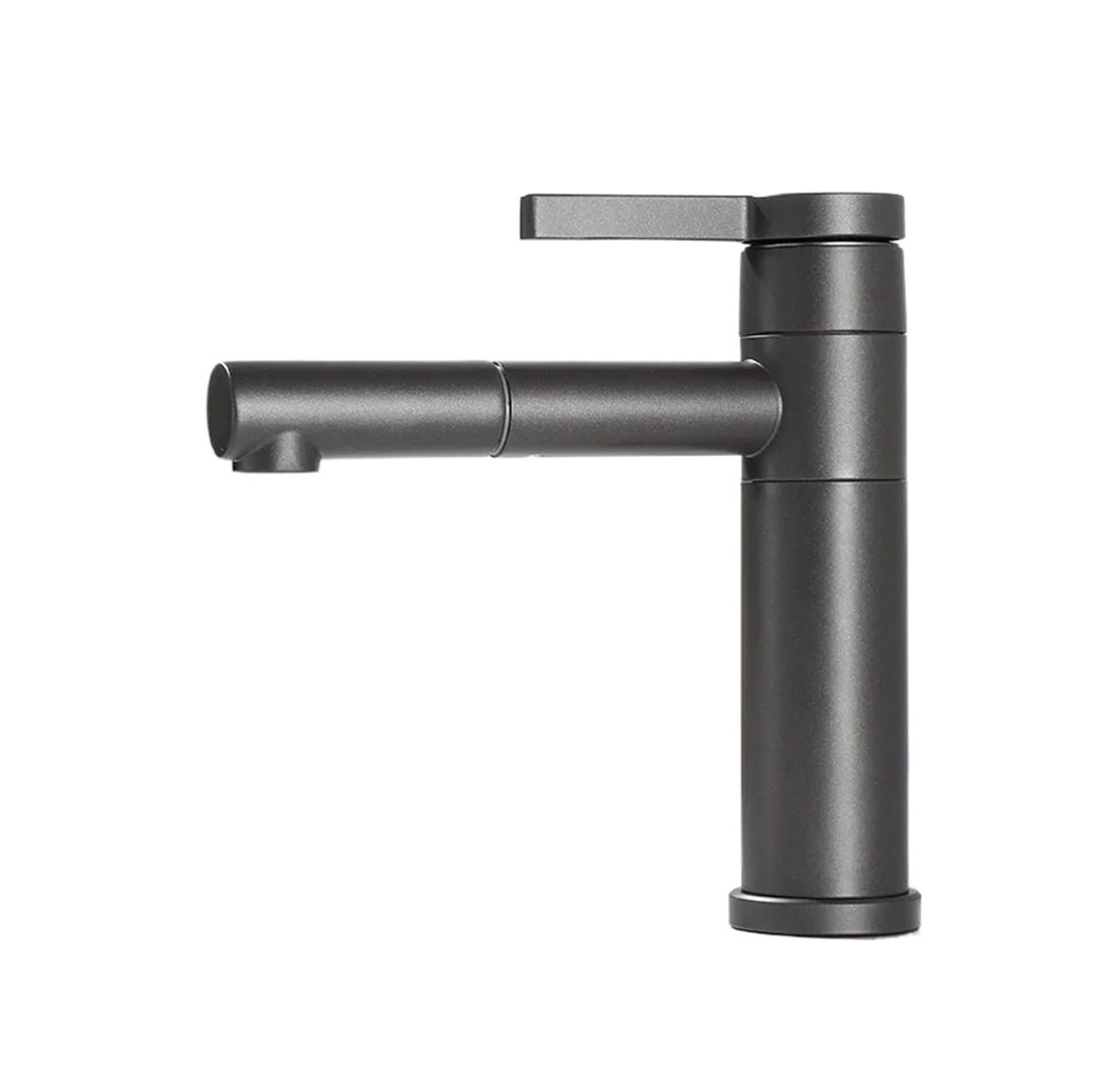 Robinet de lavabo rotatif 360° eau chaude froide pour meuble gris fusil Mango