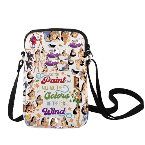 LEVLO Forest Princess Crossbody Bag Poca Hontas Fans Gift Paint With All The Colors Of The Wind Princess Shoulder Bag