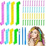 Yuragim 40 Stück Lockenwickler Große Locken, Lockenwickler Spiral Kit, 25cm 45cm Locken Styling Rollen Kit, Spiral Locken Wave Styling, Kein Hitze Haar Lockenwickler für Langes Haar Kurze Haare