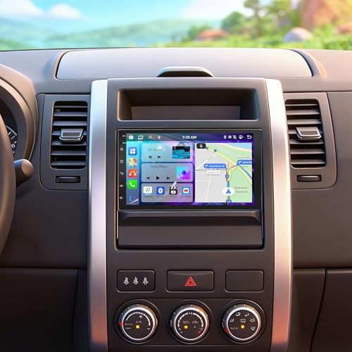 2+32G Android 13 Autoradio Multimédia avec sans Fil CarPlay Android Auto pour Nissan X-Trail T31 2007-2011, 7 pouces écran Tactile Radio Stéréo avec...