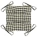 Barnett Home Decor Farmhouse Check Black Square Bar Stool Cushion with Ties - for 12