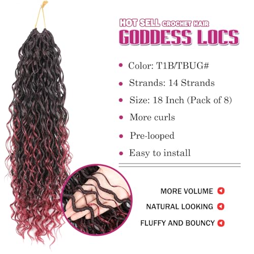 Image of 8 Packs Curly Faux Locs Crochet Hair 14 Inch Goddess Locs Crochet Hair,