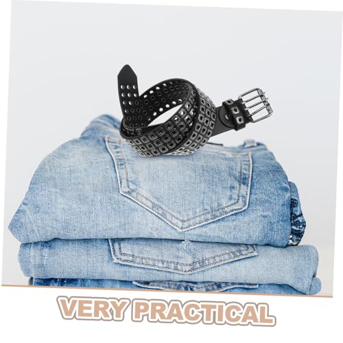 Unisex Punk Style Pu Leather Belt Multi Breathable Casual Waistband for Men and Women for Parties and Everyday Wear3