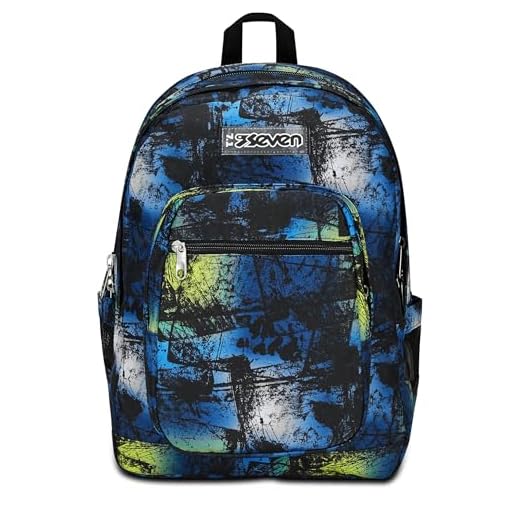 Seven Mochila Escolar Freethink, Azul Amarillo, Chico, Mochila Doble Compartimento con Soporte USB, Bolsillo para PC o Tableta y Bolsillo Porta Botella, Mochila Mediana y Superior, niño, Turquesa,