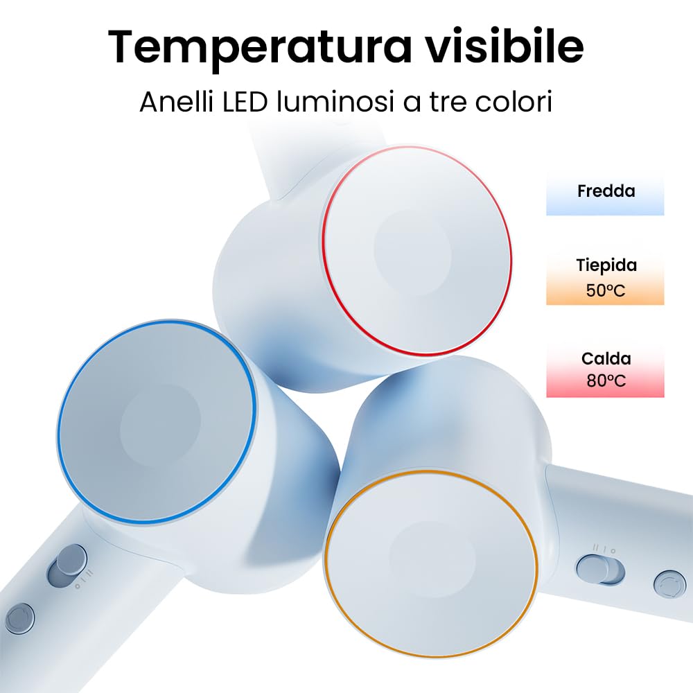 Laifen SE Special – Asciugacapelli veloce e silenzioso con tecnologia agli ioni – Con accessori per lo styling – Blu