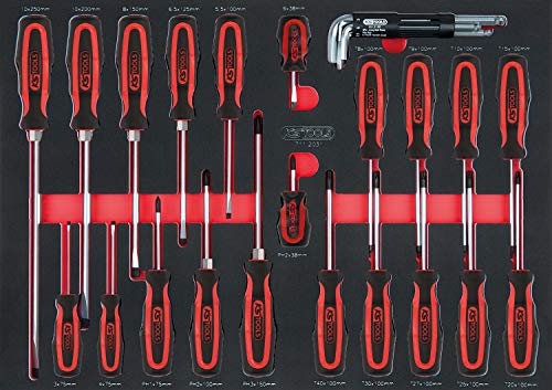 KS Tools 826.7598 Racingline Schwarz/rot Werkstattwagen mit 7 Schubladen und 598 Premium-Werkzeugen