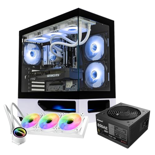 RAIDMAX H200 Bundle with 5X ARGB Fans, 360mm ARGB Liquid Cooler & RX-850AESD 850W ATX 3.1 PCIe Gen 5 PSU, Patented Air Tunnel Design, Supports 400mm GPU (CASE+850W+360AIO)