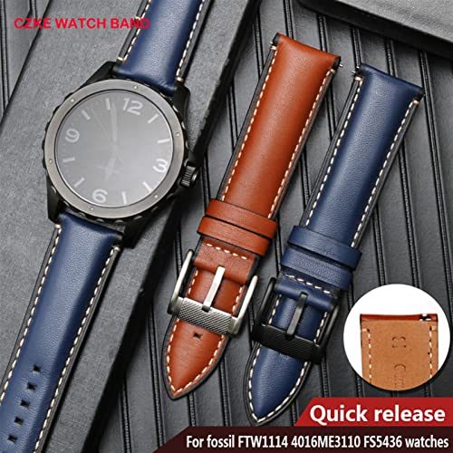 Correa de reloj de 22 mm en cuero genuino transpirable ligera 2