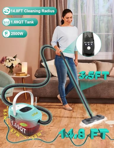 Steam Mop, 19 in 1 Detachable Steam Cleaner, 54OZ Tank, 10S Heat-up - image 7