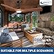 Depuley Leise Deckenventilator mit Beleuchtung für Außen: LED Lampe mit Ventilator für Garten Terrasse - 132CM Groß Deckenventilator mit Licht und APP für Wohnzimmer Restaurant Büro, Braun