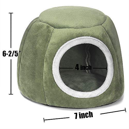 YOGURTCK Guinea Pig Bed, Hedgehog House, Hamster Warm Nest Hideout, Small Animals Cage Cave Supplies - Green