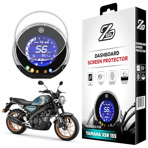 Image of ZEIR Screen Protector For YAMAHA XSR 155 NEW 2025 Digital Meter Scratch Guard Compatible With XSR155 | Water Resistant | 9H Bike Instrument Cluster Scratch Cover Accessory 2025 [Not Tempered Glass] (XSR 155 - Pack1)