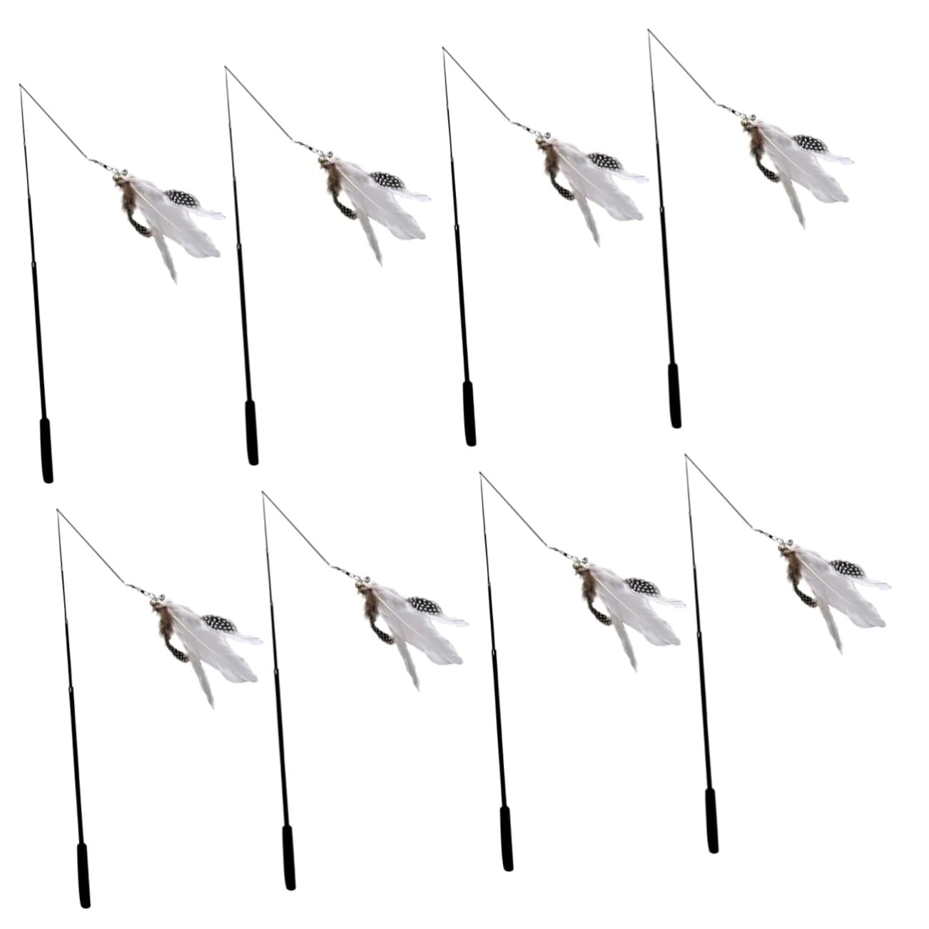 Toddmomy 8pièces Canne Téaser pour Chat Baguette Interactive Télescopique avec Plumes Jouet pour Chaton Et Chat Maison
