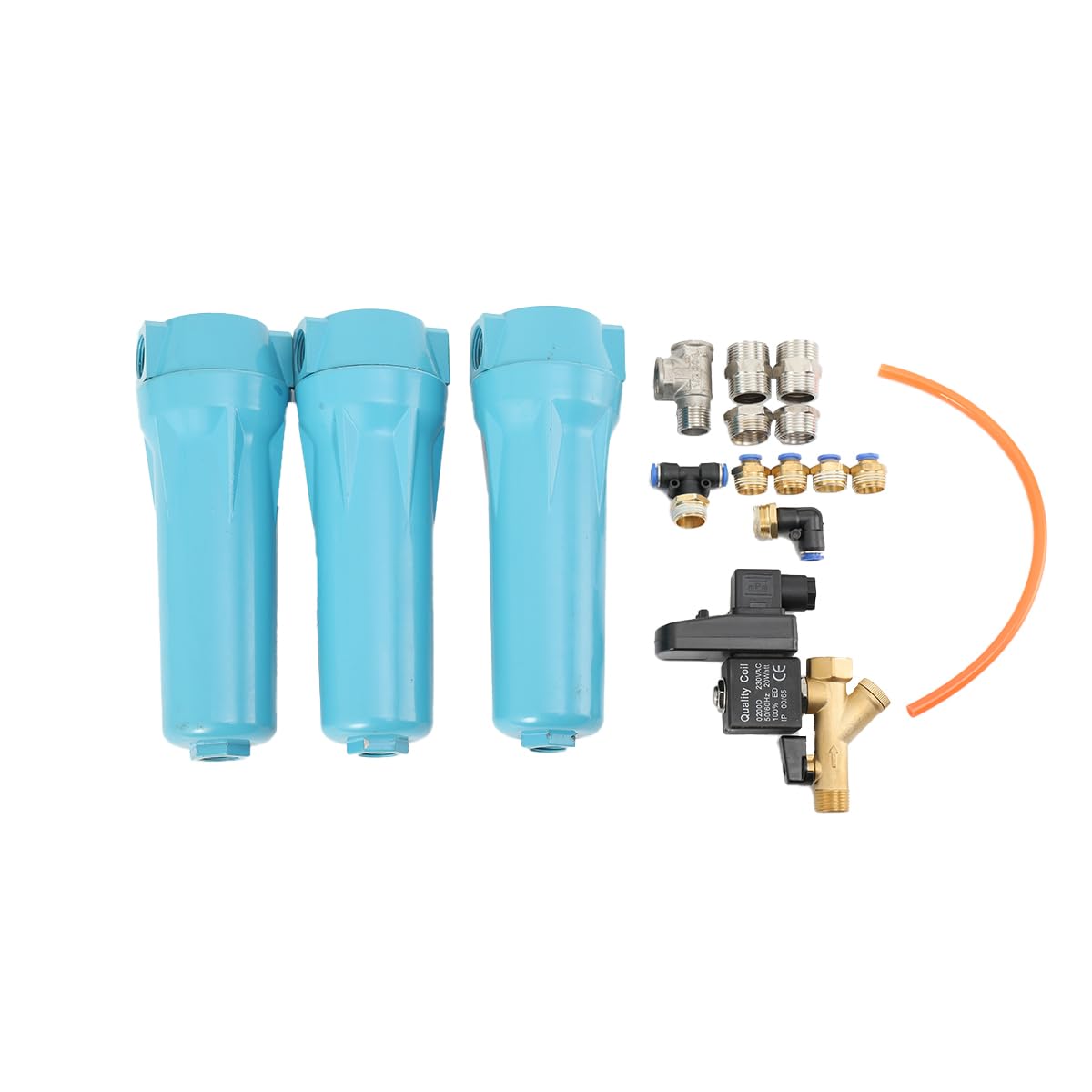 Druckluft-Präzisionsfilter, Zubehör für Luftkompressor,Q-015, P-015, S-015 Druckluft-Präzisionsfiltertrockner Set, Vollautomatischer Trocken-Öl-Wasser-Abscheider mit elektronisches Ablassventil