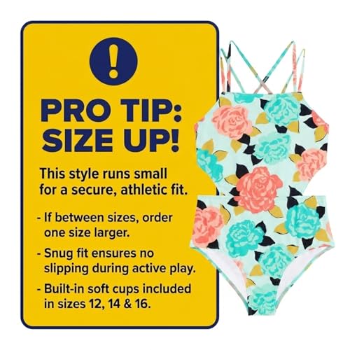 Image of Kanu Surf Girls' Beach Girl Sport Cut-Out One Piece Swimsuit