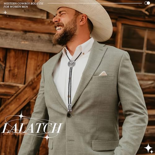 Image of Bolo Tie for Women Men, Western Bolo Tie Rodeo Cowgirl Cowboy Tie Bolo Ties Cowboy Accessories for Men Women