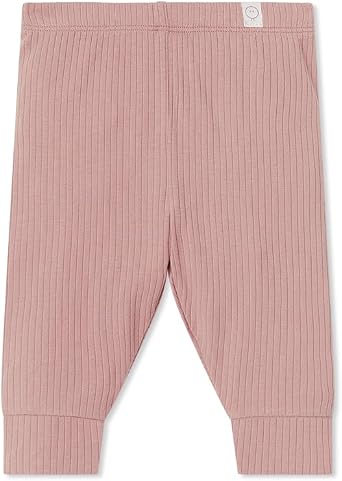 MORI Baby Unisex Premium Ribbed Leggings - Stretchy Pants with Cuffs and Elastic Waist - Viscose from Bamboo and Cotton Blend
