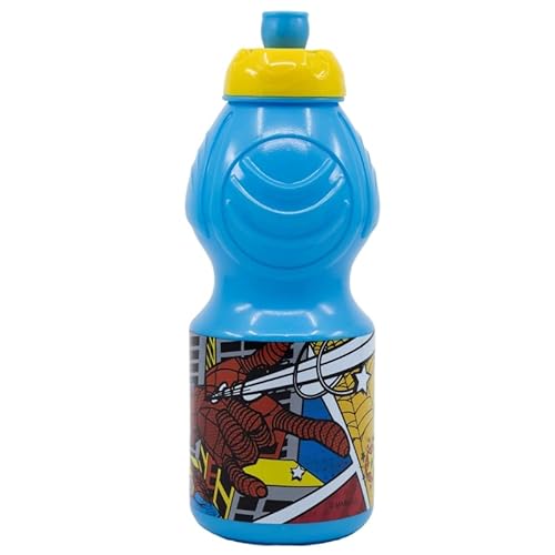 ALMACENESADAN, 5009 – Spiderman Urban Schule – bestehend aus 400 ml Sportflasche und rechteckigem mehrfarbigem Sandwichmaker – wiederverwendbar, BPA-frei