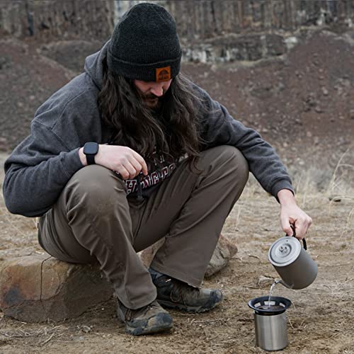 Silverant Titanium Kettle Pot For Camping Ultralight Pour Over Gooseneck Coffee Kettle Backpacking With Braided Handle & Drawstring Case -950Ml/33.4Fl Oz #TOP6