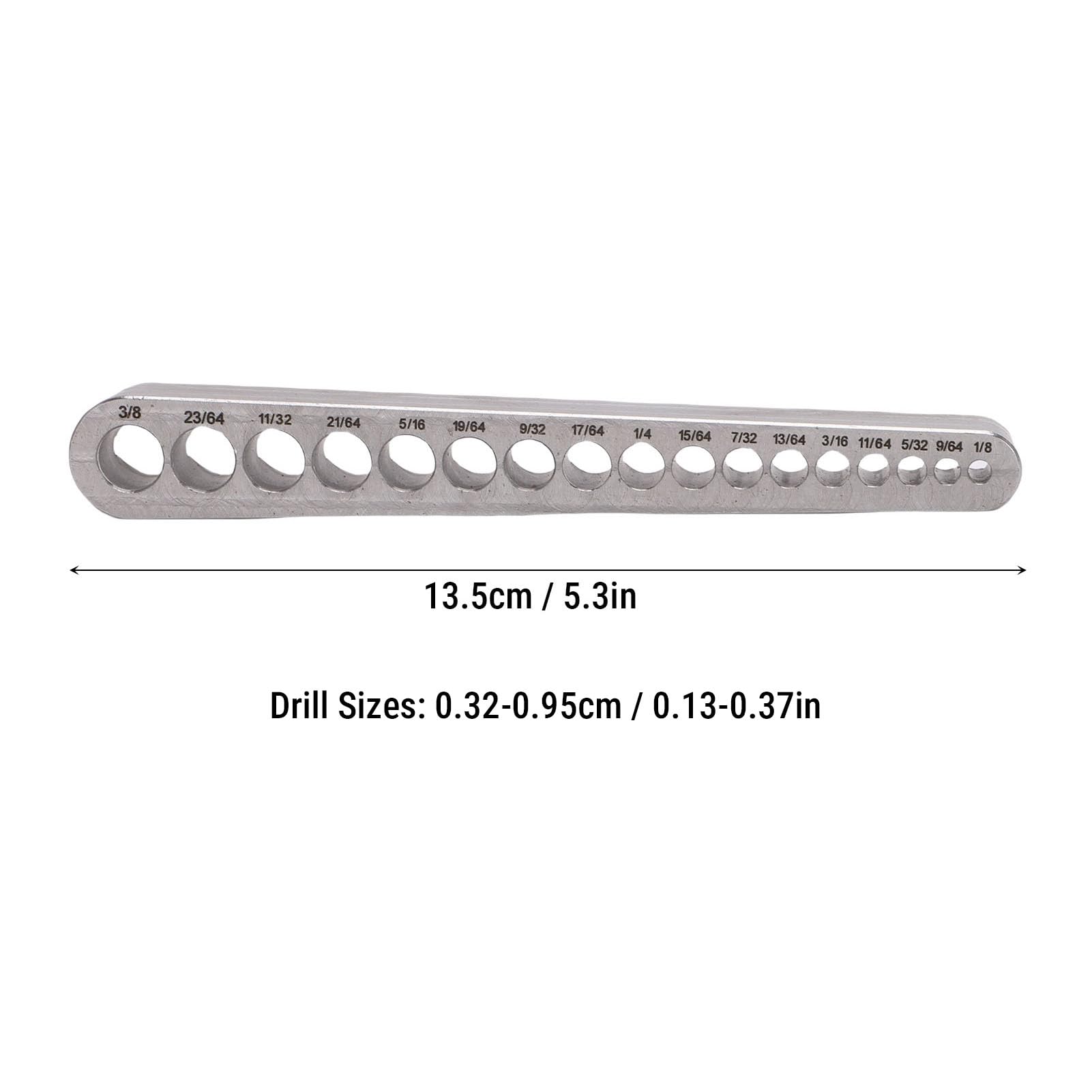 Drill Bit Guide,Aluminum Alloy Precision Drill Jig Block for Straight Holes 17 Drill Sizes 0.32 to 0.95cm Portable Metal Drilling Tool for Woodworking and DIY Projects