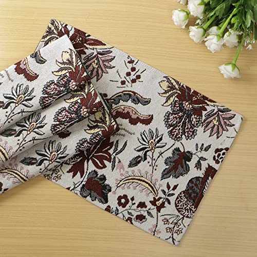 Image of HOKIPO Cotton Jacquard Dining Table Mat, Set Of 4 Placemats (12X18 In) (In-530-D4*4), White
