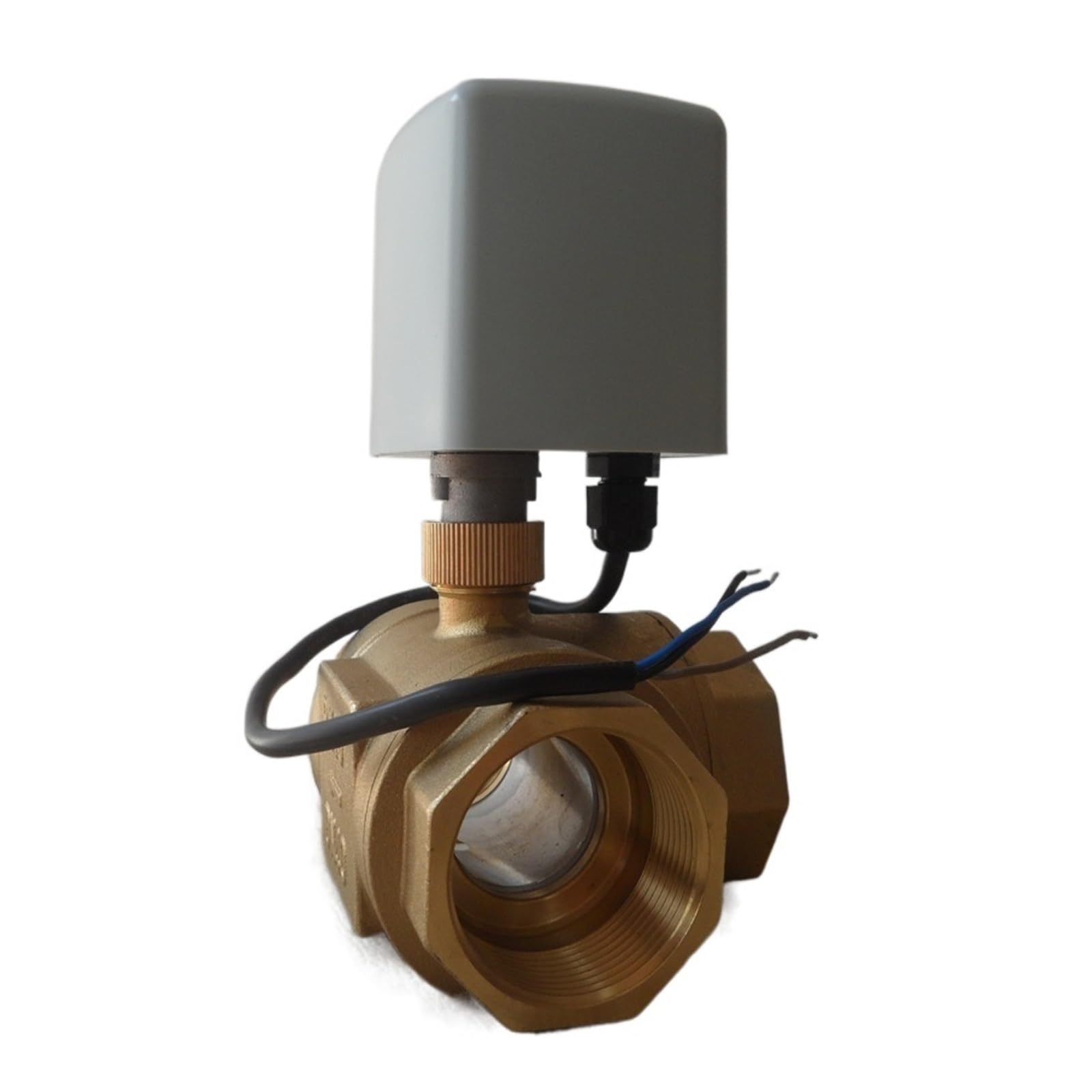 Vanne à Sphère, Vanne À Boisseau Sphérique 1-1/2" Pouce 3 Voies/Type T 3 Fils 2 Commandes Actionneur Électrique en Laiton Motorisé
