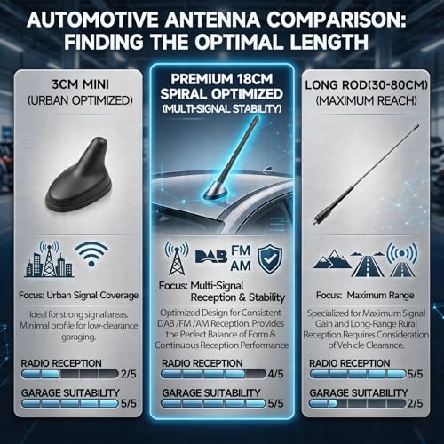 Bingfu Autoantenne Kurz 18cm Auto Dachantenne Kfz Stabantenne Ersatz für Autoradio mit Kompaktem, Stilvollem Design und Starker FM/DAB Signalstärke