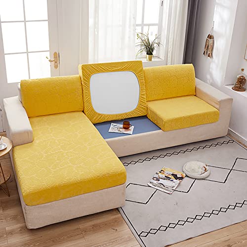Housse de siège de canapé en forme de L jacquard au design texturé haut de gamme