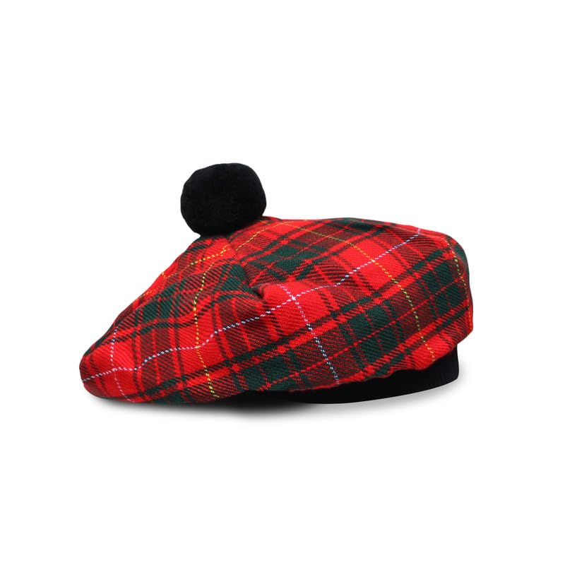 BELGLY Scottish Hat Tam o Shanter Acrylic Tammy Jimmy Flat Bonnet in Many Tartans (Bruce)
