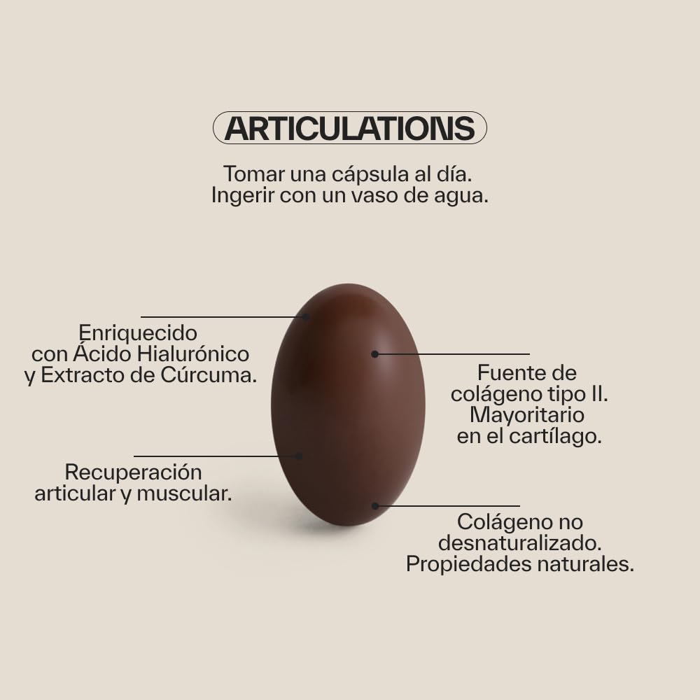 NDL Pro-Health Articulations | Colágeno Tipo II + Ácido Hialurónico + Cúrcuma + Vitamina C | Soporte para huesos, cartílagos y articulaciones | Contiene aceite de pescado | Rafa Nadal & Cantabria Labs