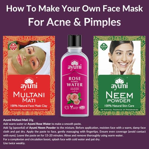 Ayumi Multani Mitti Powder for Face Masks Skincare |Natural Skin BrighteningMask | Deep Cleansing Mask | Indian Healing Clay Facial Mask | Bentonite Clay Organic Powder for FaceCare | 100g - Image 5