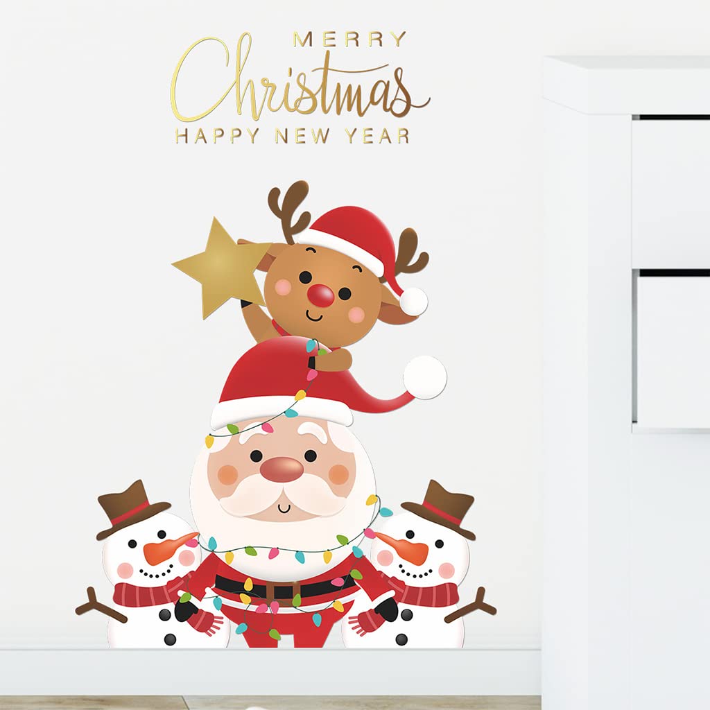 Adesivo Murale Babbo Natale - Decorazione Natalizia Removibile Per Pareti, In PVC Durevole, Per Soggiorno, Cucina, Ufficio