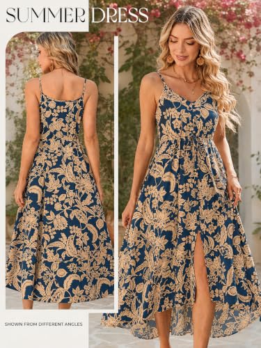 Image of BROVAVE Women's 2026 Summer Casual Boho Sundress Spaghetti Strap Midi Dress