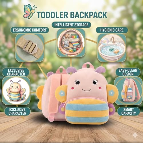 Image of Delicado Cute Small Toddler Kids Backpack Nursery Playschool School Picnic Travelling Bag for Baby Boy Girl Age 2-5 Years