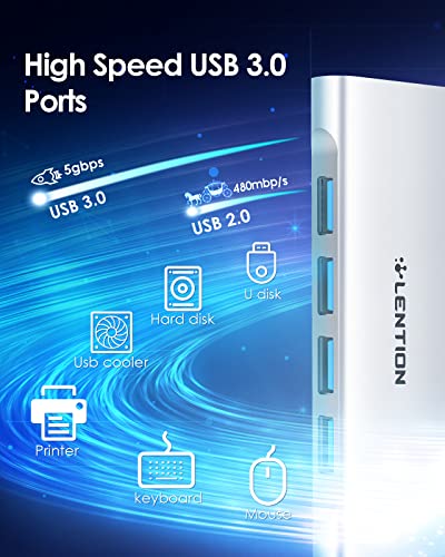 Hub USB C, 4 Porte USB 3.0 5Gbps, Adattatore USB C a USB OTG, PD 60W, Per MacBook Pro 2025-2016, Nuovo Mac Air, iPhone 17 Plus Pro Max, Surface Pro, Chromebook, Dell, HP (C31) - Hub USB - Immagine 2