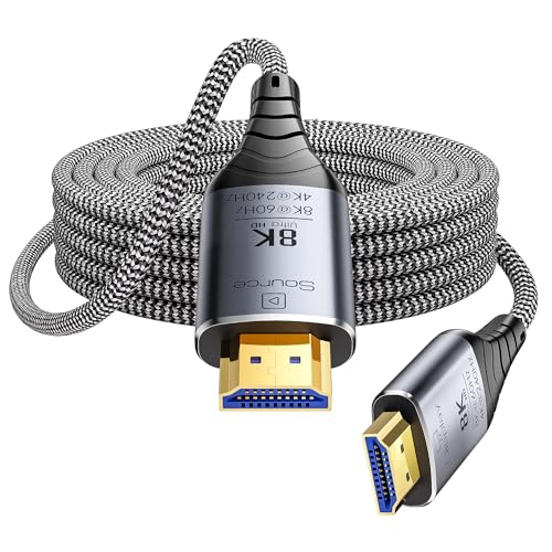 Image of Fiber Optic HDMI Cable 100ft, 8K Long Active HDMI 2.1 Cable 48Gbps Ultra High Speed Braided 8K@60Hz 4K@120Hz, Dynamic HDR, eARC, HDCP 2.2&2.3, 3D, for Laptop, PC, PS5, Xbox, HDTV, Projectorr, Monitor