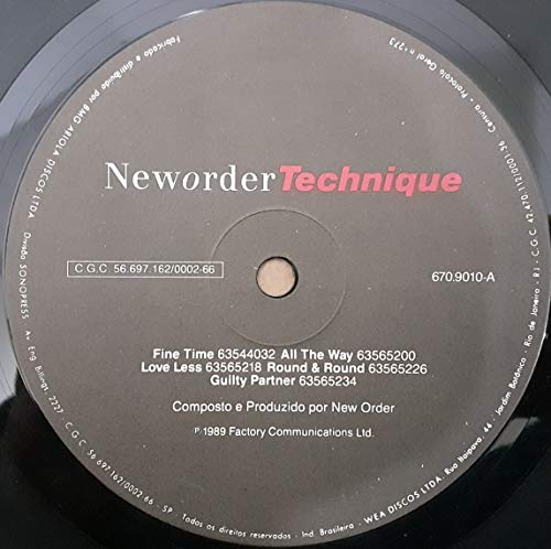 New Order - Lp Technique - 1989