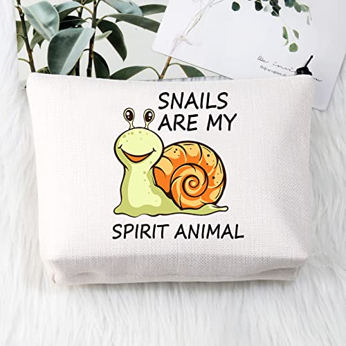 PLITI Snails Lover Gifts Snails Makeup Bag Funny Snail Gifts Snails are My Spirit Animal Travel Pouch(Snails Animal BU) - Image 3
