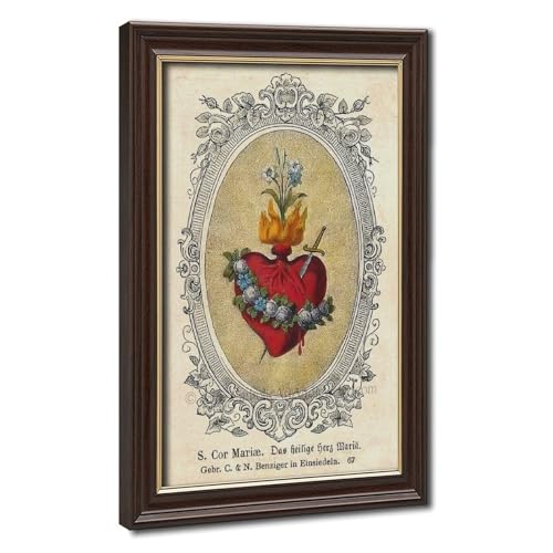 Impression toile Cœur Sacré de Jésus cadre suspendu 20cm déco salon